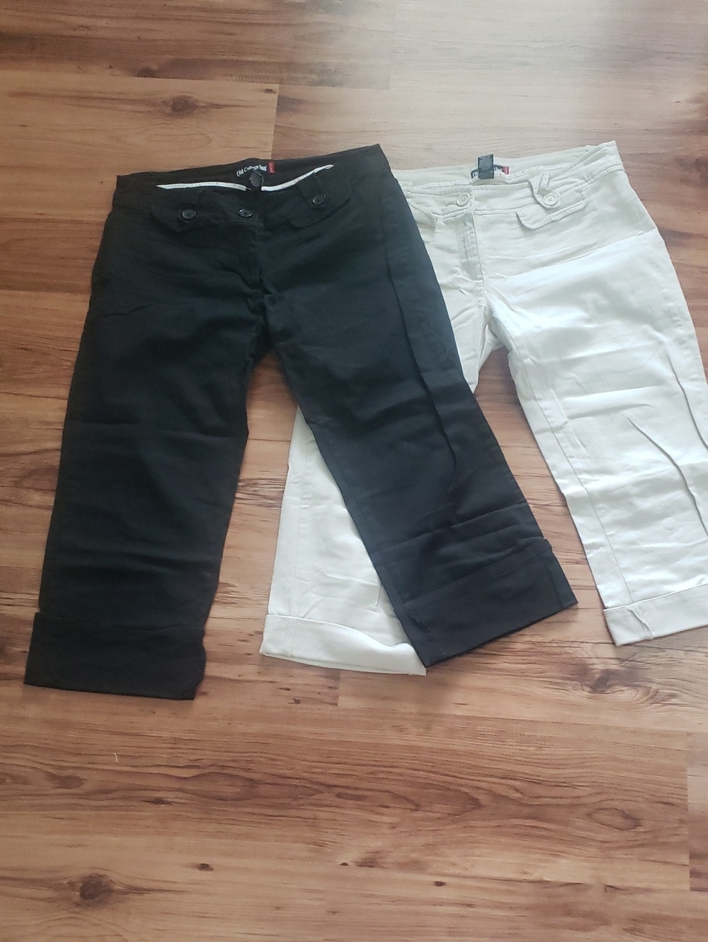 Black & Light Tan Old College Inn Stretch Capri Pants Duo Juniors Size 11